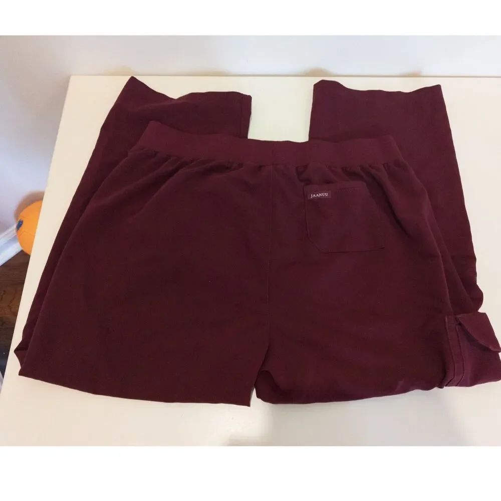 Jaanuu women's burgundy‎ scrub pants size 1XL